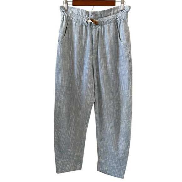 Free People Paradise Linen Blend Chambray Ankle/Crop Pants Size XS - Picture 1 of 16